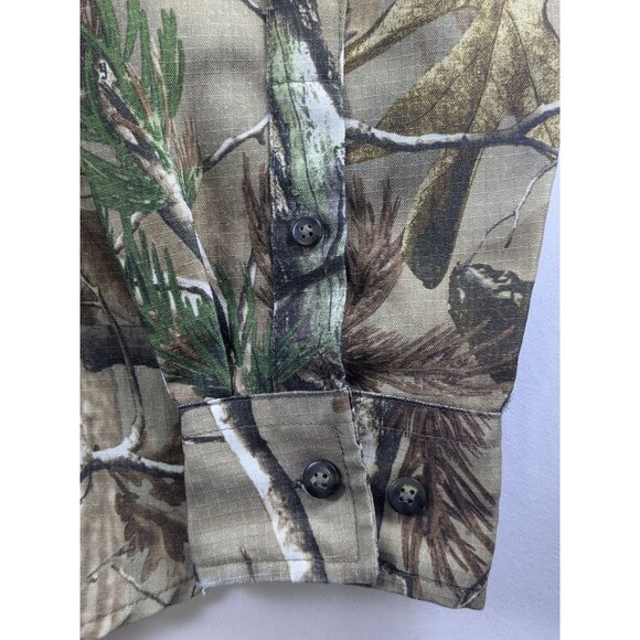 Realtree Mens Camouflage Hunting Shirt Ripstop Long Sleeve Vent Outdoor Fishing - Picture 9 of 16